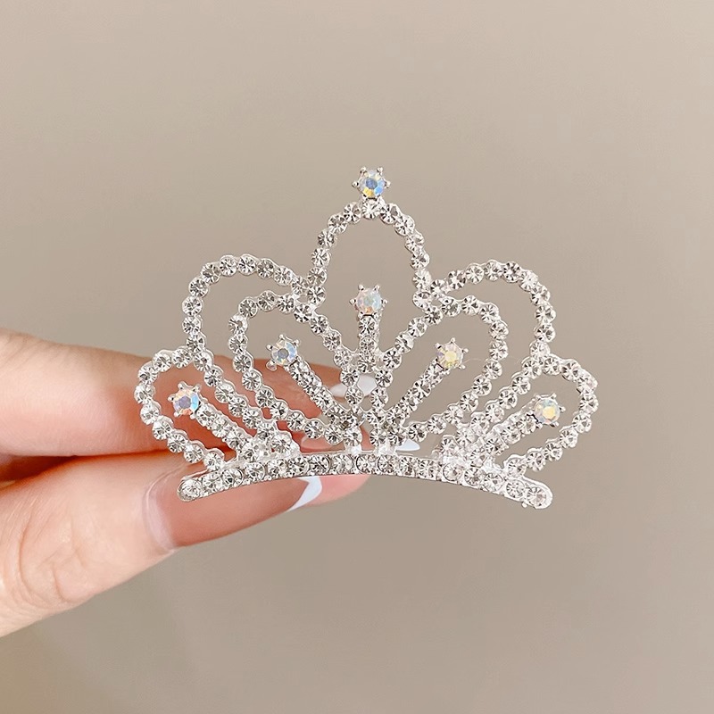 Pein de cabello de diamante de corona princesa de alta gama pein de cabello de niñas pein de cabello de niñas clip de cabello