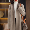Cashmere 2022 Autumn and winter new pattern Easy have more cash than can be accounted for thickening knitting belt Two-sided Cardigan coat overcoat