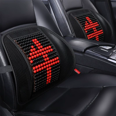 Seat Cushion Hard Summer Car Use — Waist support - full-of-cow-spirit-2-pieces-of-lumbar-support-maple-wood-beads3d-meshbreathable-and-comfortable