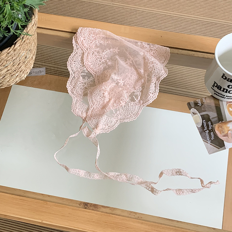 Pañuelo para mujer de verano pastoral nuevo estilo retro blanco súper hada encaje bufanda de seda decoración bufanda pequeña bufanda triangular diadema banda para el cabello