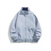 春秋新品撞色立领夹克男款潮牌ins青少年百搭多巴胺外套跨境