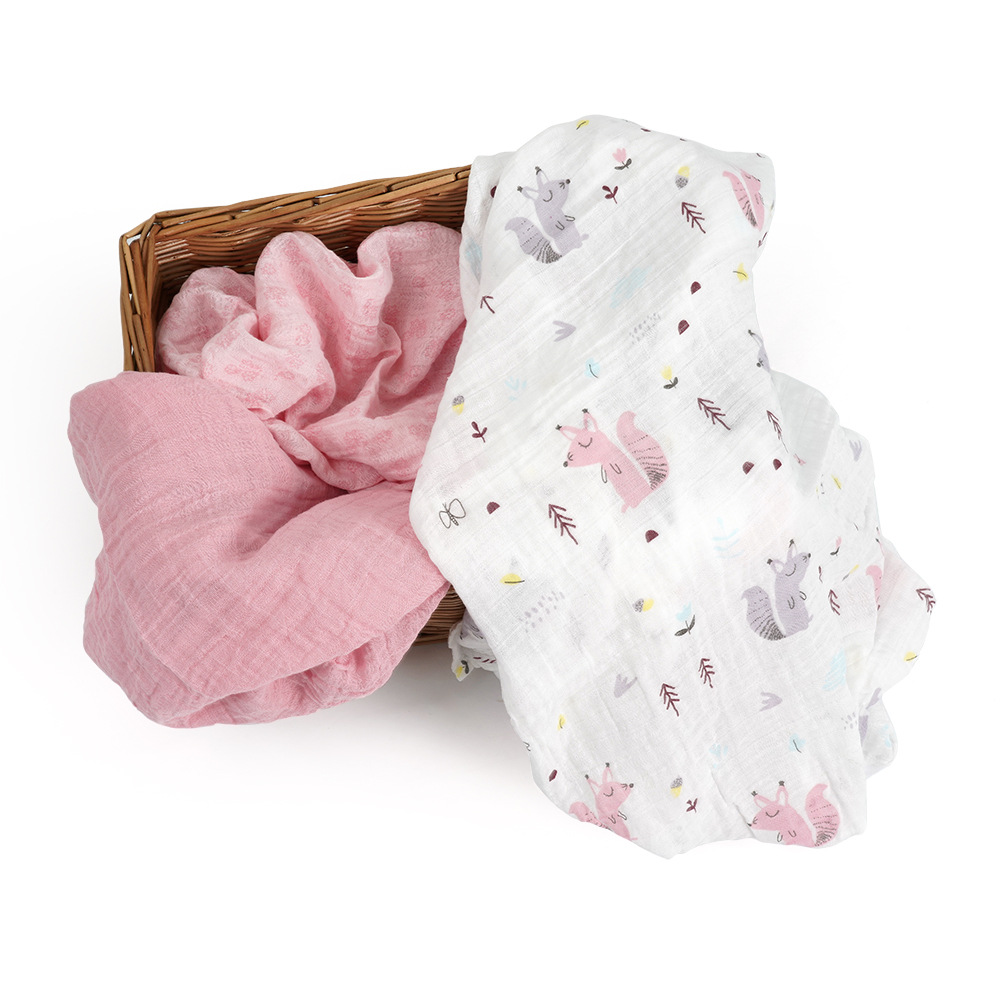 1-3 Bebé 100% algodón Sunnozy cuatro estaciones cubrir toallas de baño bebés aire acondicionado manta carro manta toallas de doble capa