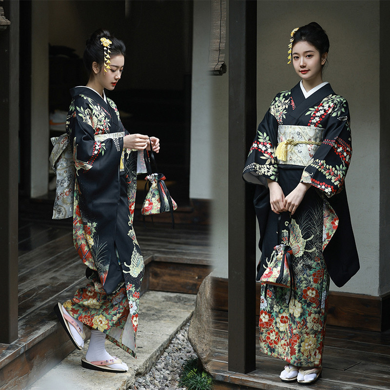 Japanese Style Improved Kimono Women's Formal Dress Traditional Dress Japanese Style Sleeve Japanese Style Bathrobe Photo Photography Clothing