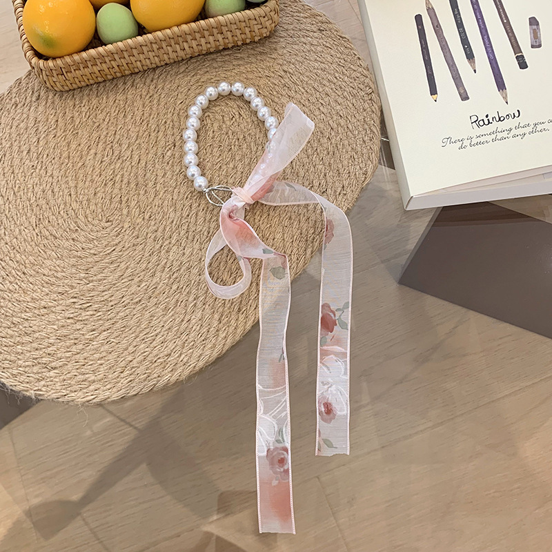 Collar de perlas nueva pulsera flor trenzada decoración pequeña bufandas trenzadas cinta atar cabello bufandas al por mayor