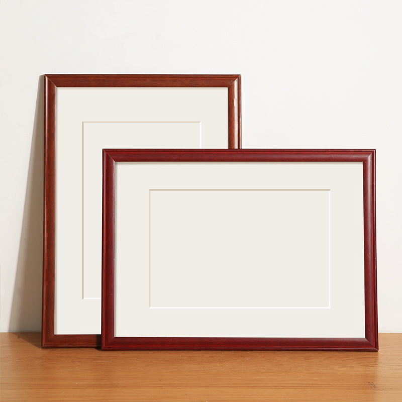 Handwritten DIY Solid Wood Calligraphy Framed Blank Calligraphy and Painting Photo Frame Wall Hanging Calligraphy Work Picture Frame Mounting