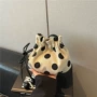 单肩波点新款小众水桶包