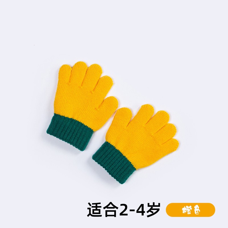 幼儿园女宝宝手套男孩冬季儿童防寒保暖可爱五指针织毛线手套批发|undefined