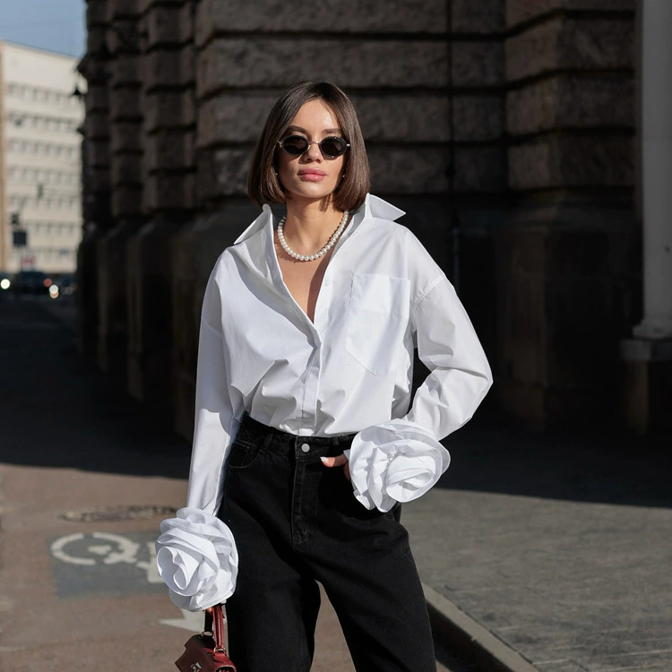 Design long-sleeve, shirt, cardigan, french style, flowered