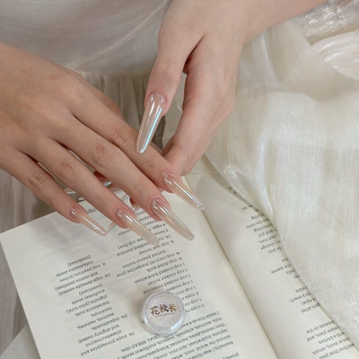 Powder Clear and Colorless Popular | Dırnaq bəzəkləri - milk-cover-planet-aurora-powder-07