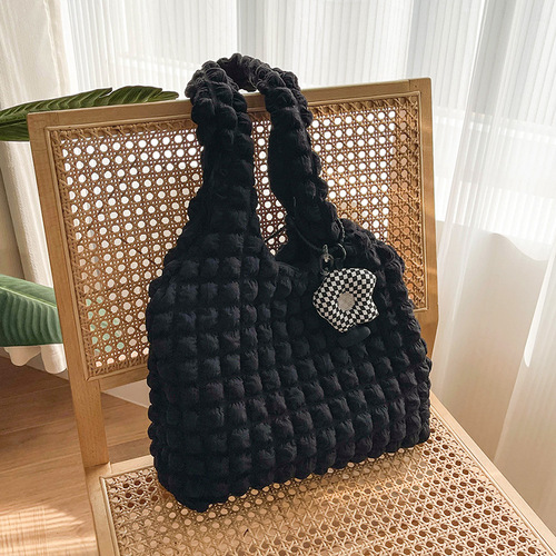 Amazon cross-border supply South Korean pleated shoulder bag, underarm bag, hand-held bag factory wholesale