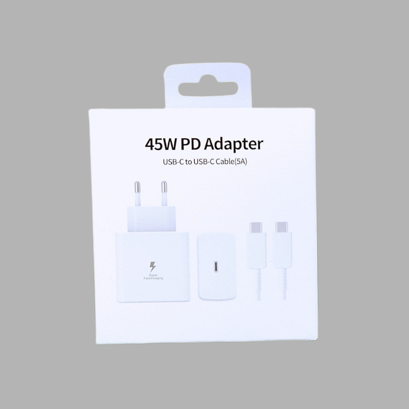 Aplicable Samsung PD45W cargador europeo cabezal de carga estándar británico teléfono móvil S23 cabezal de carga rápida paquete original al por mayor