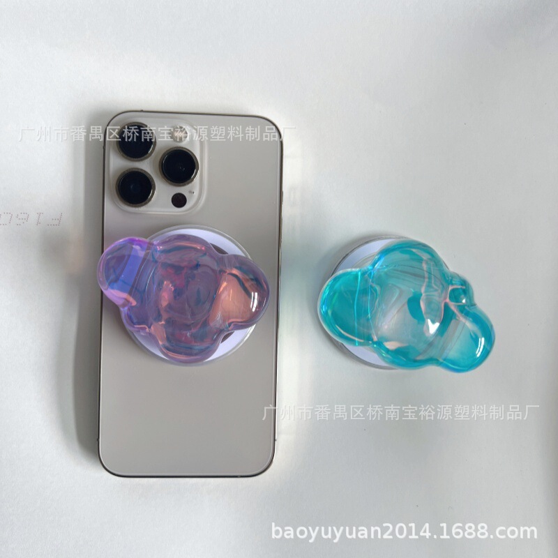 High-Value New Model with Radiant Glow Cloud Airbag Phone Holder, Lazy Person's Korean Drama-Watching Phone Case, Versatile Plain