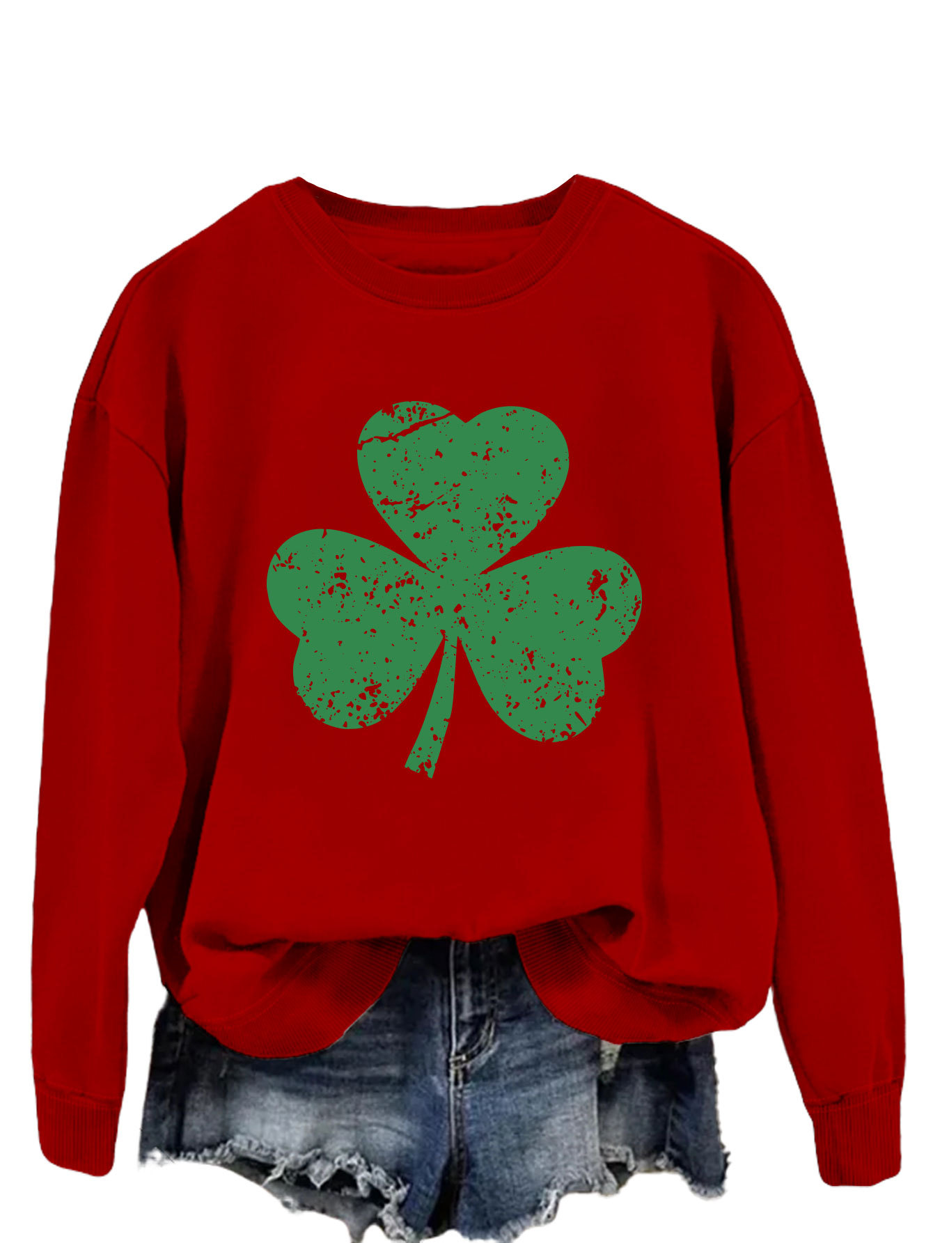 Women's Hoodies Long Sleeve Printing Preppy Style Streetwear Shamrock display picture 21