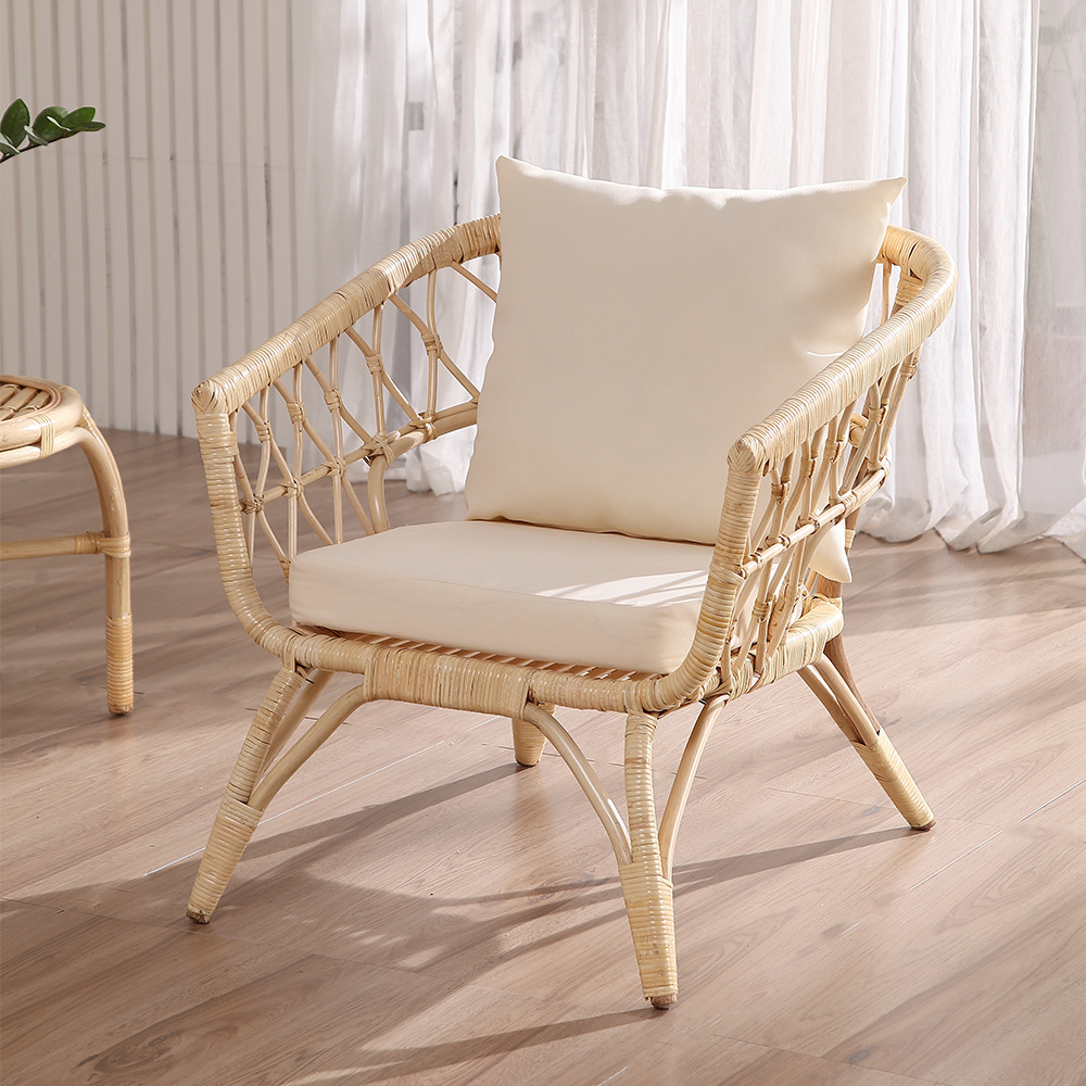 Coffee table, artistic homestay chair set, sofa and chair living room three-piece set, Nordic rattan chair, rattan three-piece balcony set