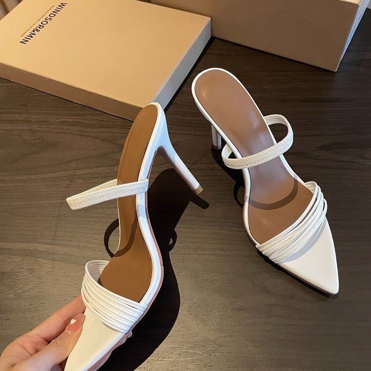 European and American style summer New plus size simple pointed slippers women's fashion outerwear high heel stiletto sandals women Wholesale