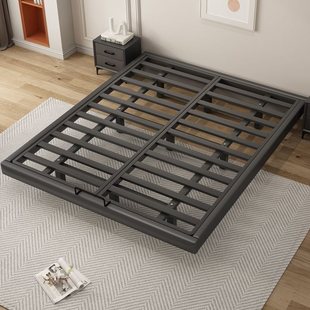 Modern Minimalist Suspended Bed Without Bedside Iron Frame Steel Frame Wrought Iron Master Bedroom Double Bed Tatami Row Frame Suspended Bed