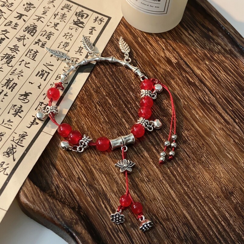 新款新中式冰裂串珠手链彩色高颜值琉璃手串个性国风复古手镯手饰|undefined