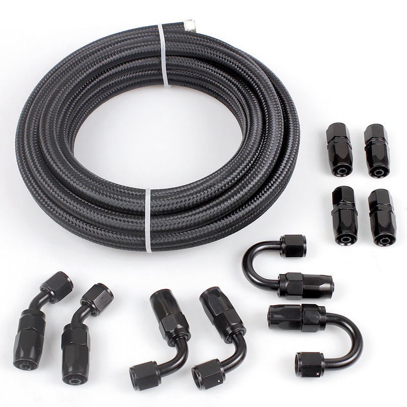 Automobile oil cooling joint set AN6/8/10 black braided oil cooler oil pipe kit 6 meters 3.6 meters 5 meters 6.1