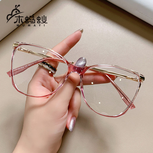 22 Cross-border Style Fashionable and Bright Spring-Loaded Protective Glasses TR90 Metal Pin Computer Safety Glasses Frame