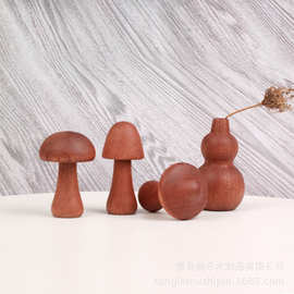 实木日式可爱简约蘑菇摆件柜子装饰品儿童房卡通桌面创意小摆设