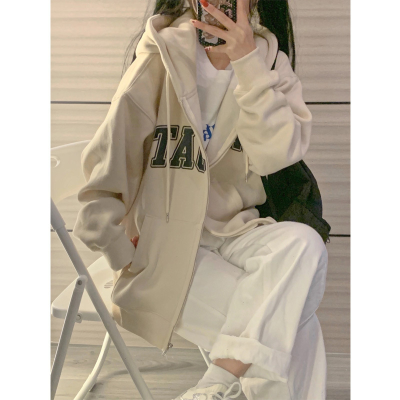 (2개) 기모 두꺼운 대외 무역 후드 스웨터 여성의 가을과 겨울 따뜻한 카디건 커플의 최고 플러스 사이즈 긴 소매베이스 셔츠 여성
