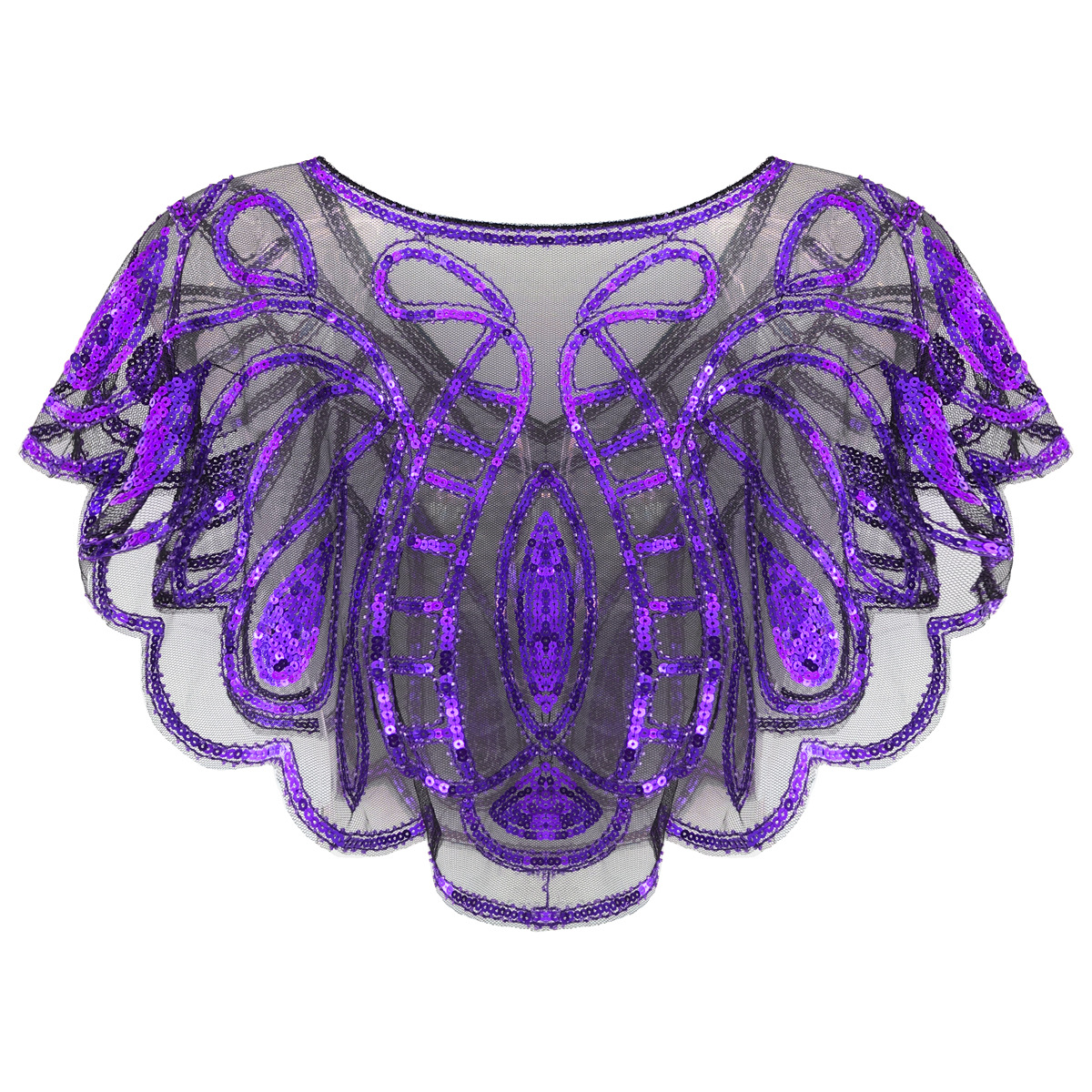 Cross-border European and American 1920s vintage evening dress sequined shawl ball Cape holiday party outer wear waistcoat scarf