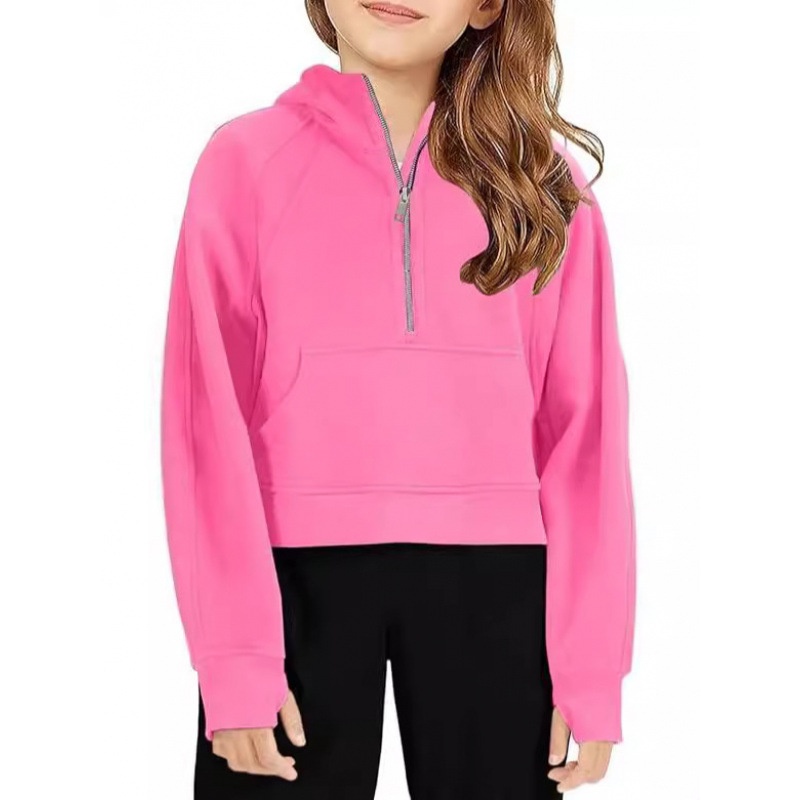 Short hoody for boys with zipper