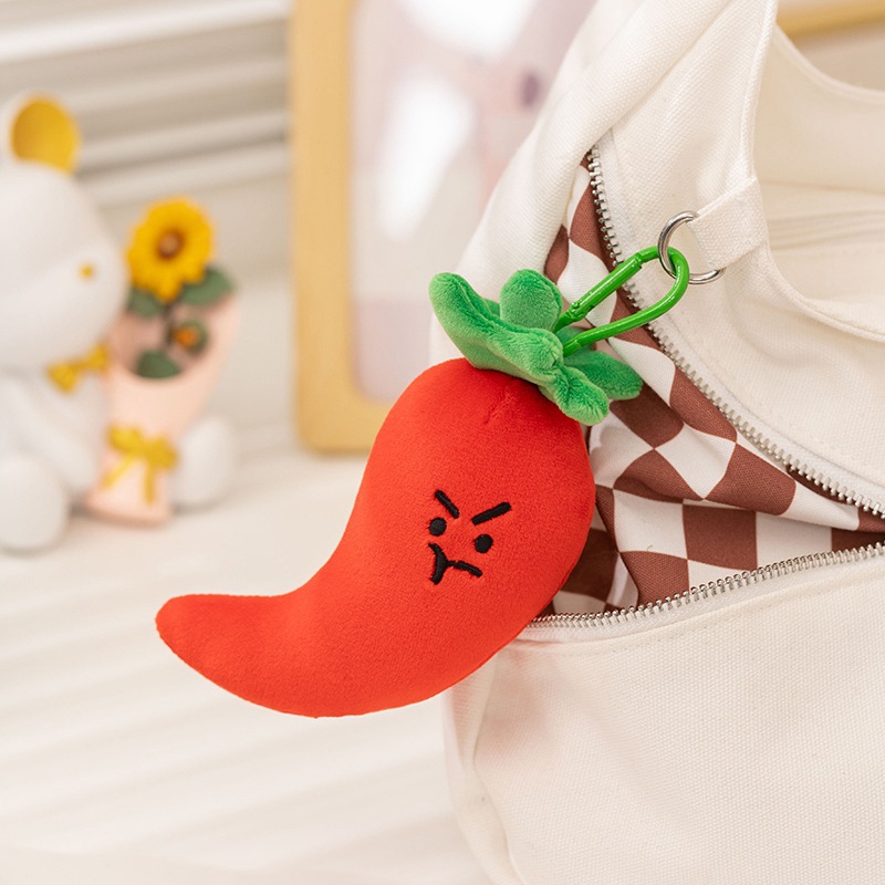 Muñecas de verduras de simulación lindas col chile champiga zanahoria muñecas de casa llaveros pequeños accesorios colgantes