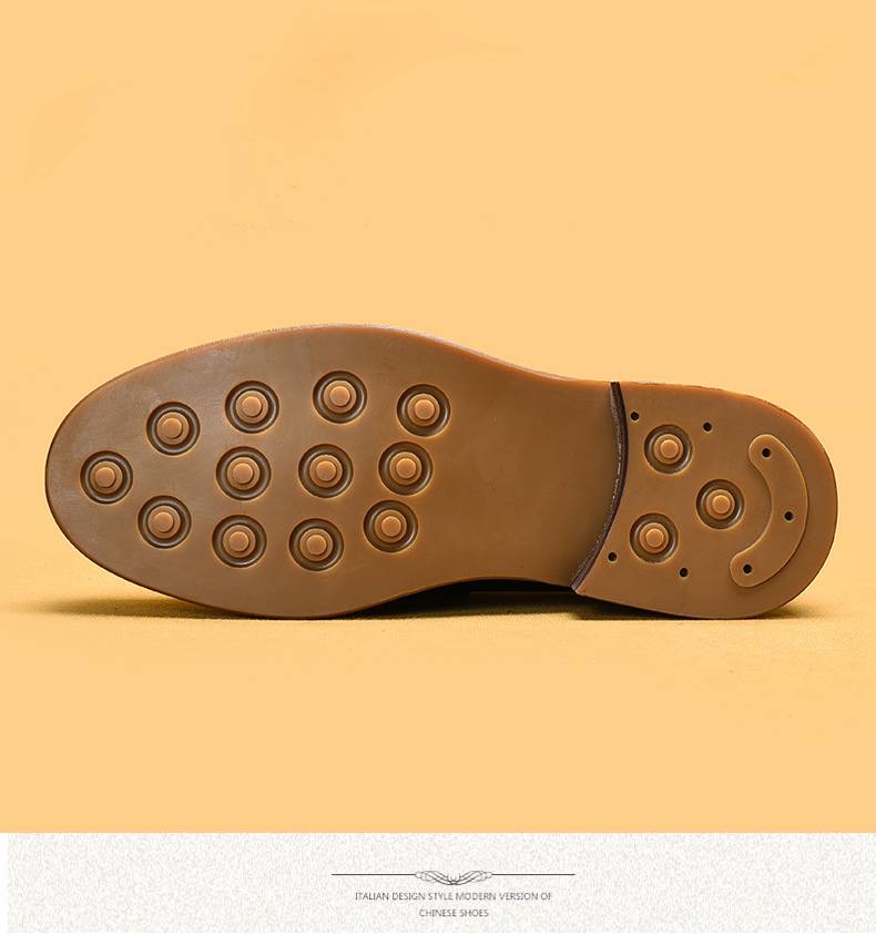 Business casual loafers men's leather horse fasteners English style loafers_voghion.com