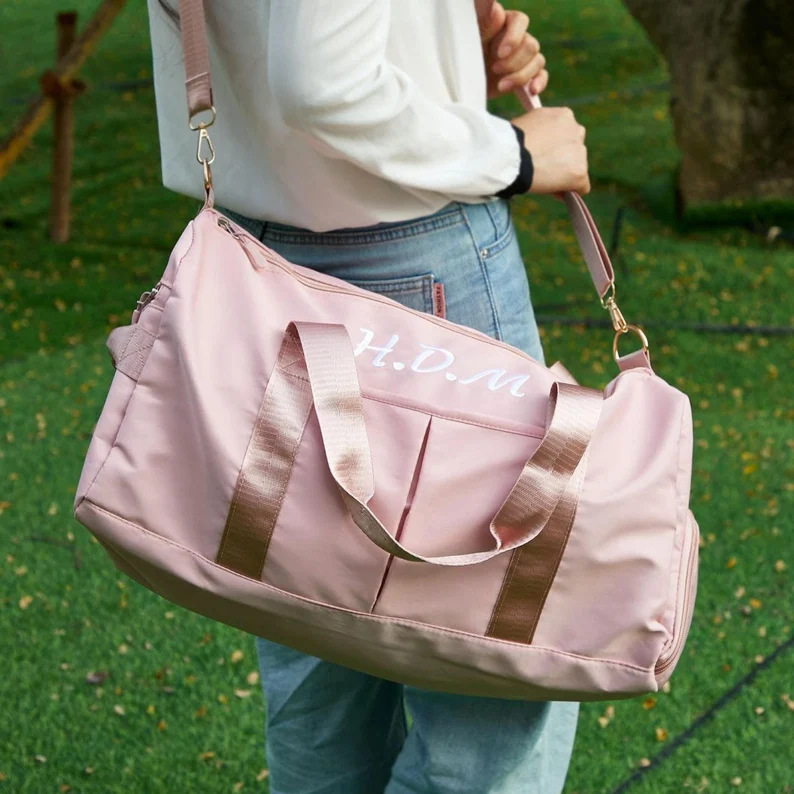 Etsy Embroidered Personalized Travel Bag Dry and Wet Separation Sports Yoga Fitness Bag Large Capacity Wholesale