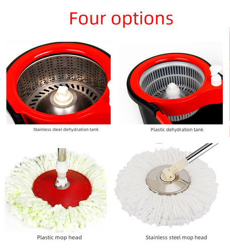 Wholesale 8-inch two-driven rotating lazy hand-free cleaning mop set, household cleaning round head rotating mop