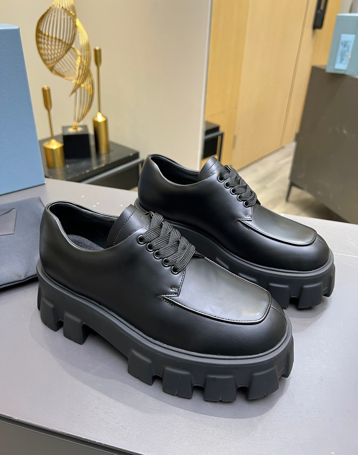 매트 블랙 플랫폼 밑창(신발 안감 포함)