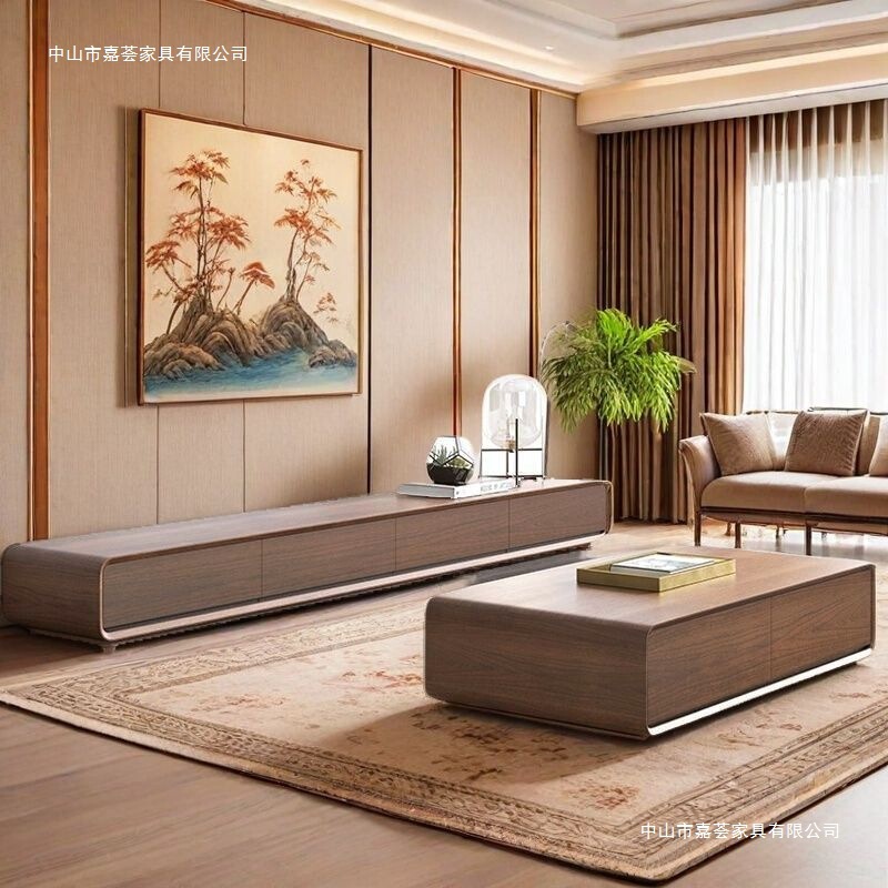 实木电视柜客厅2025超窄胡桃色落地家用小户型极窄地柜电视机柜|undefined