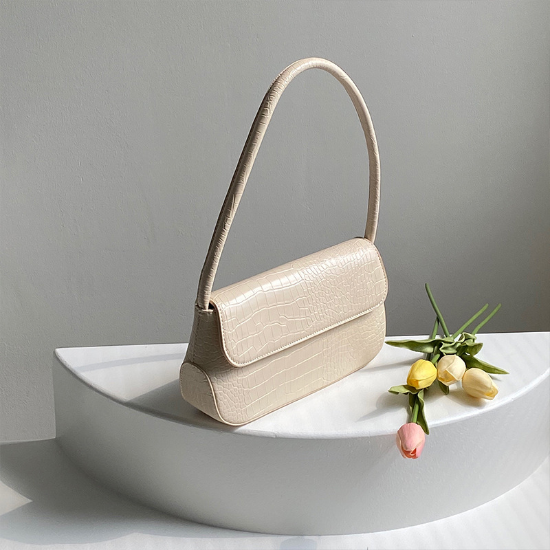 Deer 2022 nicho nuevo bolso de las mujeres de alto grado patrón de cocodrilo francés que forma bolso de las axilas bolso de hombro portátil