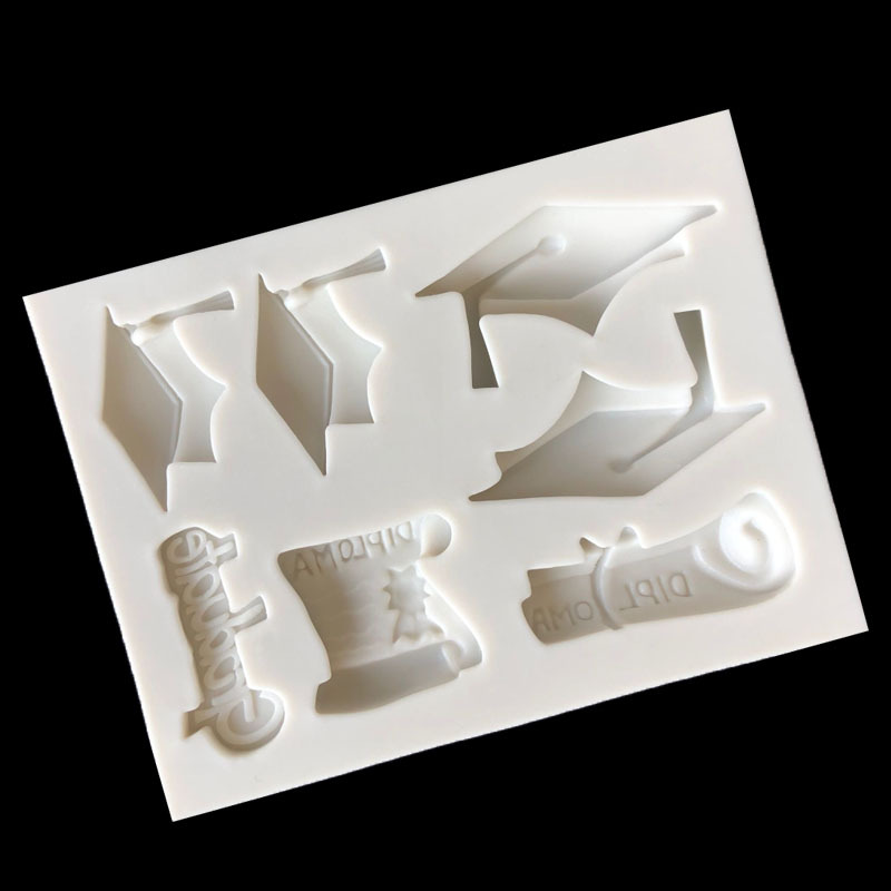 DIY hornear doctor tapa de graduación tapa forma fondant pastel decoración arcilla chocolate soltero tapa silicona molde