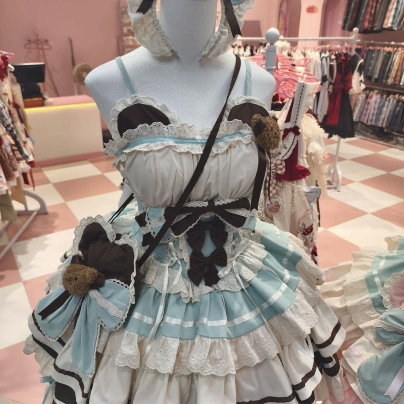 フランスの初恋ミルクスイートドレス雰囲気ロリータプリンセスパフケーキロリータドレス|undefined