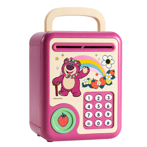 Disney Genuine Strawberry Bear Piggy Bank Fingerprint Password Lock Piggy Bank Children's Piggy Bank Toy Gift Wholesale