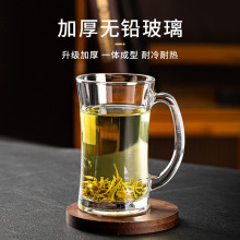杯子玻璃杯耐高温带把杯子家用喝水杯办公室泡茶杯个人专用啤酒杯