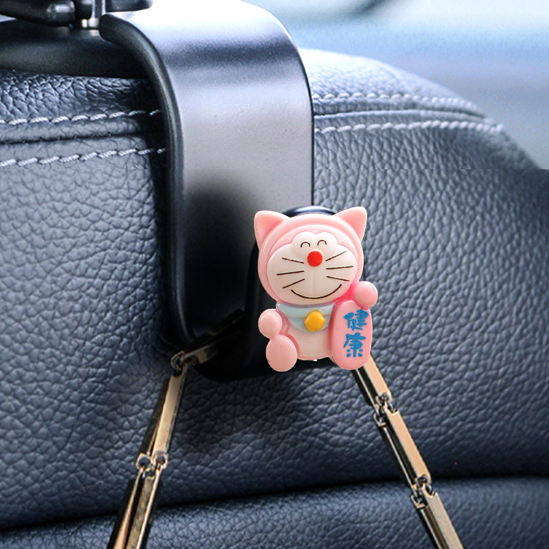 Gancho de coche de dibujos animados jingle cat coche respaldo de silla multifunción gancho de almacenamiento decoración creativa gancho de coche bricolaje