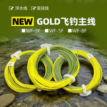 新款Gold飞钓主线 WF线双色浮水变径线飞钓线跨境热销