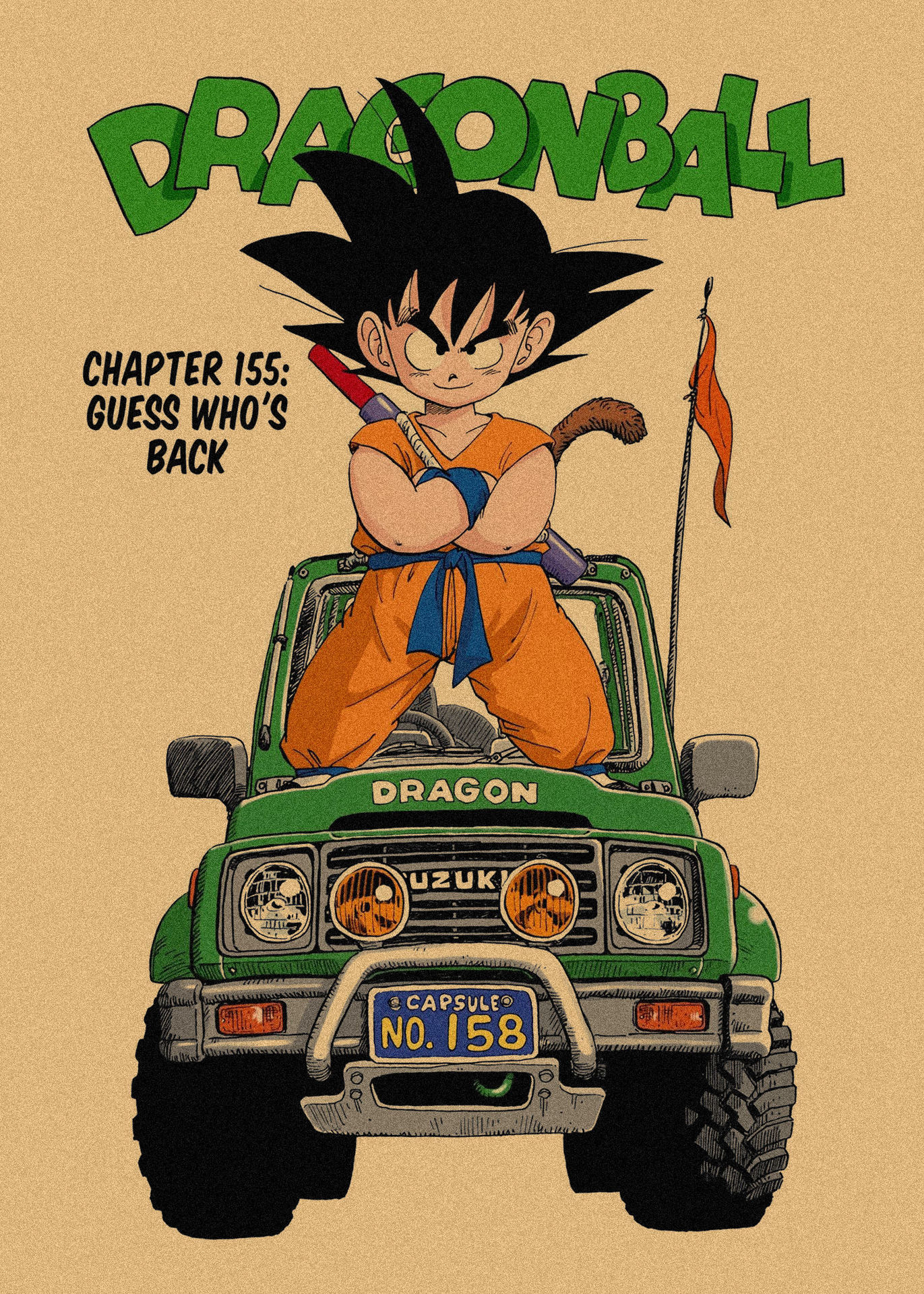 日本式アニメ七龍珠アラレ復古クラフト紙ポスター鳥山明装飾画孫悟空壁画316