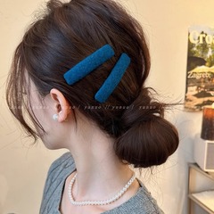 复古港风蓝色发夹女2025新款气质前额刘海夹后脑勺碎发夹发卡头饰