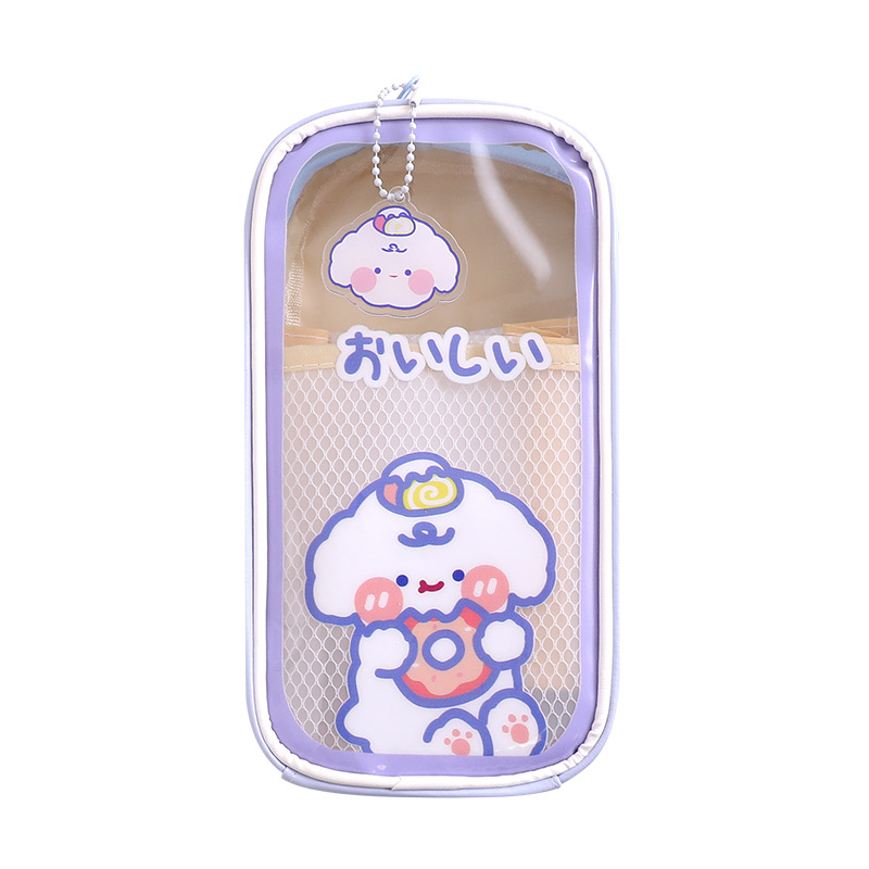 Temporada escolar de gran capacidad caja de lápiz de estudiante Yiwu Papelería transparente linda chica creativa simple caja de papelería de lápiz