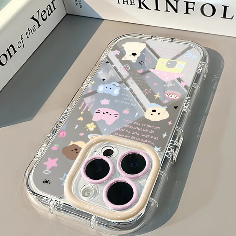 Cute Little Animal Cartoon Phone Case Suitable For IPhone 16 Pro Max, 15, Anti-drop 14/13 Silicone 17_voghion.com