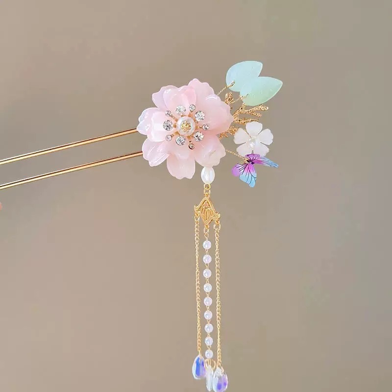 古风花朵流苏发簪高级感小众新中式簪子步摇发钗汉服配饰头饰发饰|undefined