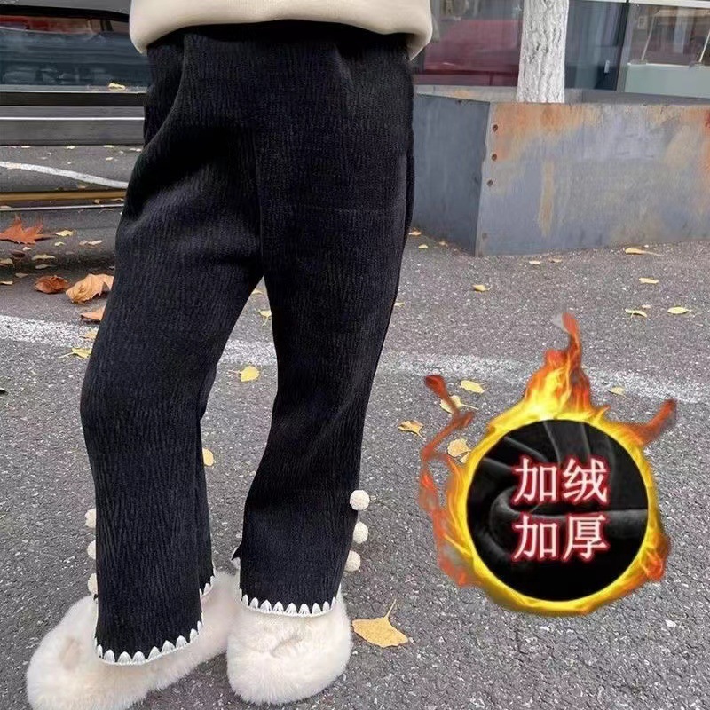 La nueva niña con polainas de encaje pantalones acampanados pantalones de todo fósforo niñas otoño e invierno y pantalones largos