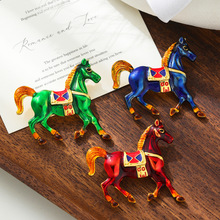 复古十二生肖吉祥动物胸针女款气质高档合金滴油斑马胸花男士配饰