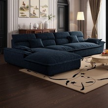 意式极简雪尼尔帆船沙发客厅可拆洗超宽大坐深小户型沙发贵妃组合