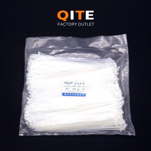 Nylon cable tie 4*200mm self-locking cable tie black and white plastic cable tie cable bundle tie wire