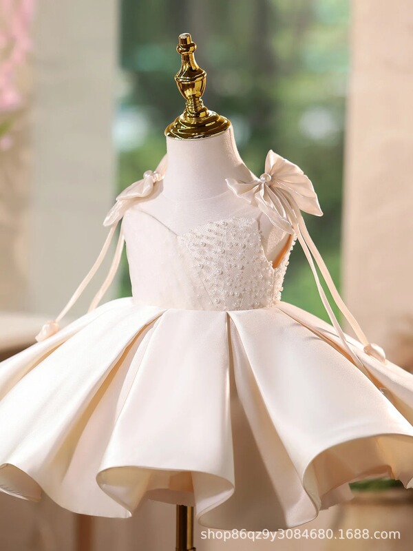Girl's Piano Performance Dress, Birthday One-Year-Old Princess Dress, Gorgeous Wedding Dress, Puffy Skirt, Girl's Communion Dress
